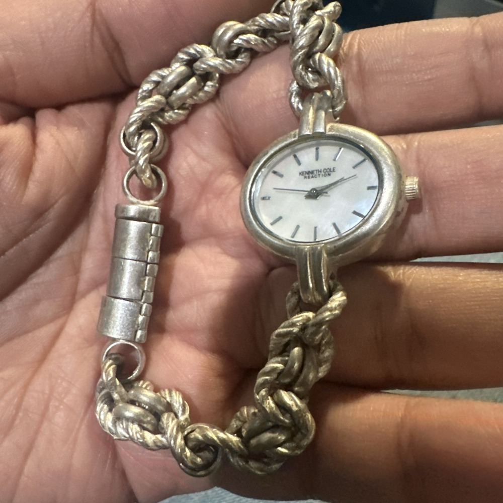 Works VTG Kenneth Cole Heavy Fancy Bracelet Mop Rare Ladies Watch FIT 7" Runs